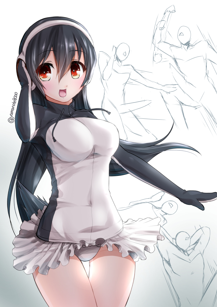 gentoo penguin (kemono friends and 1 more) drawn by hassen_(8cm)