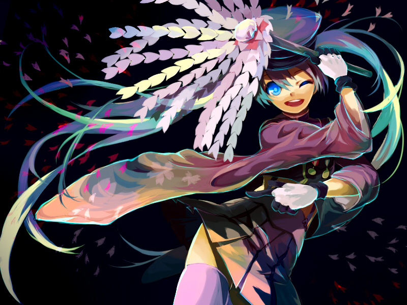 hatsune miku (vocaloid and 1 more) drawn by sachirika