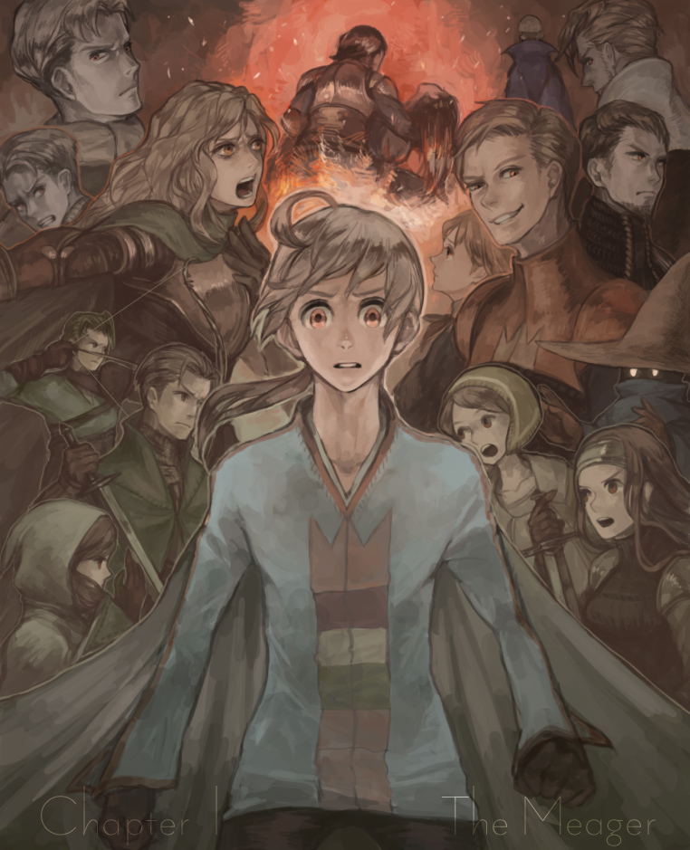 ramza beoulve, white mage, delita heiral, knight, chemist, and 10 more (final fantasy and 1 more) drawn by pr_(puru)