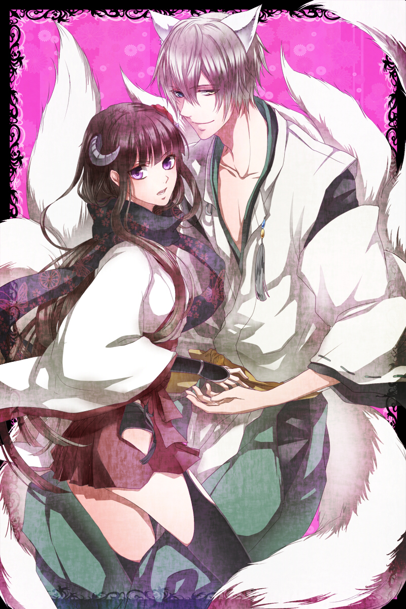 shirakiin ririchiyo and miketsukami soushi (inu x boku ss) drawn by gamu