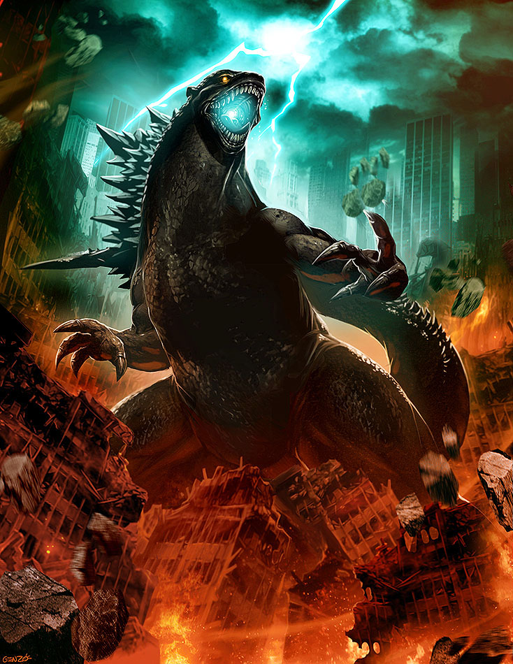 godzilla (monsterverse and 1 more) drawn by genzoman