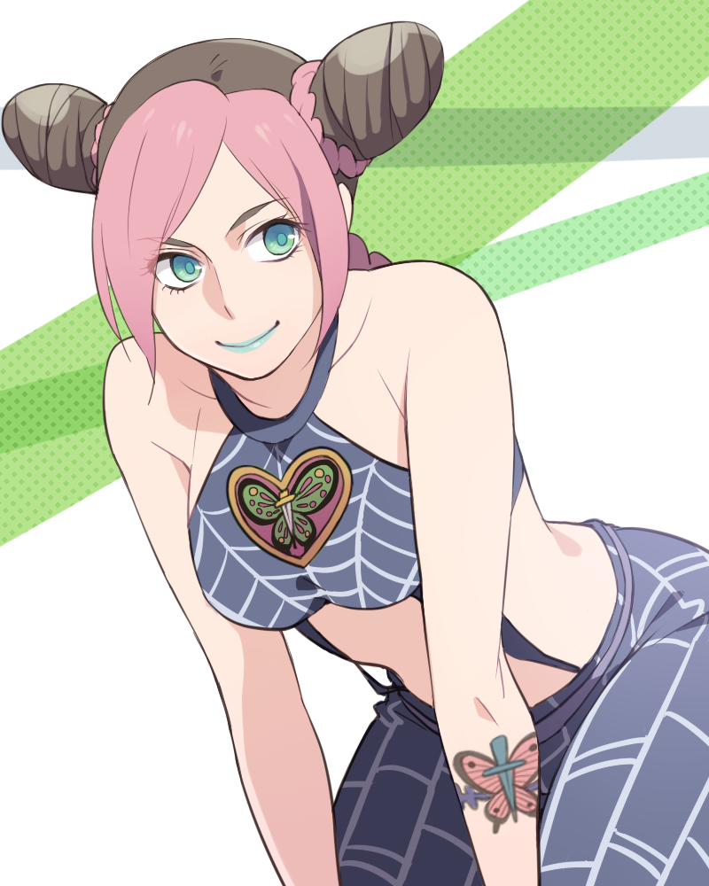 kujo jolyne (jojo no kimyou na bouken and 1 more) drawn by hanaichi_(hana13)