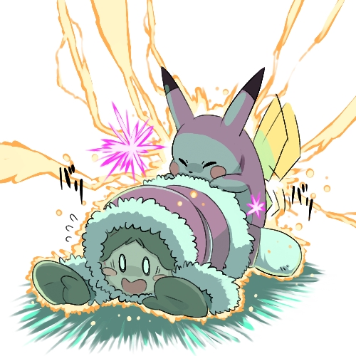 pikachu and nana (pokemon and 2 more) drawn by oyatsu_(mk2)