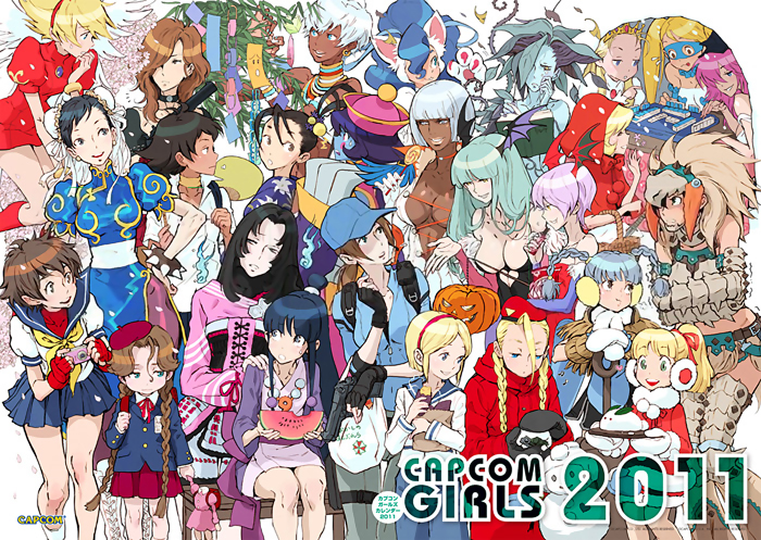 chun-li, morrigan aensland, cammy white, monster hunter, lilith, and 22 more (street fighter and 14 more) drawn by nishimura_kinu