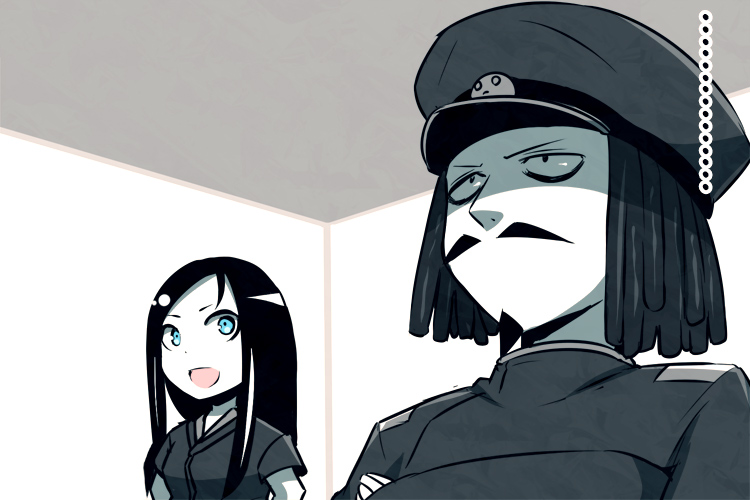admiral, ru-class battleship, abyssal admiral, and admiral suwabe (kantai collection) drawn by k-suwabe