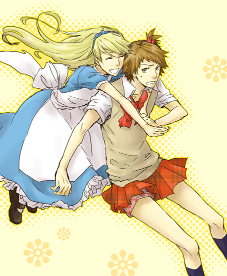 alice, hanamura yousuke, and kuma (persona and 2 more) drawn by umechiui