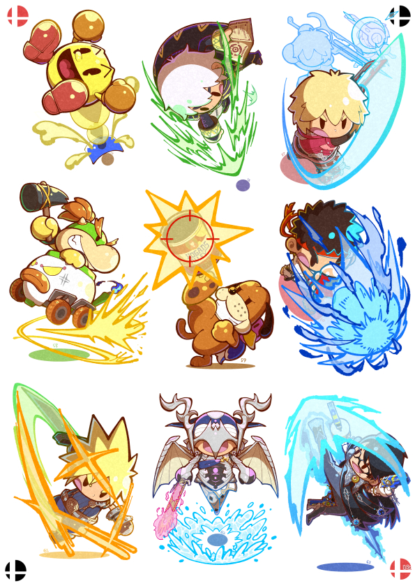 cloud strife, ryu, male robin, bayonetta, male corrin, and 6 more (fire emblem and 13 more) drawn by 04sora40