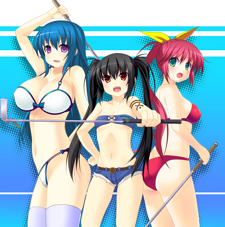 kooh, arin, and hana (pangya) drawn by kyoku_tou