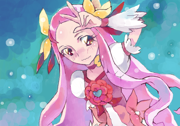 hanasaki kaoruko and cure flower (precure and 1 more) drawn by u_to_i