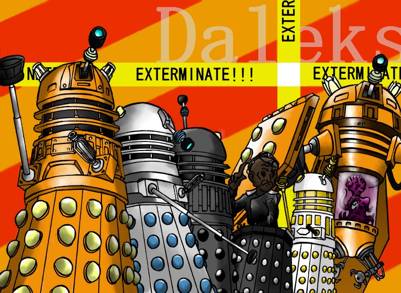 dalek and davros (galaxy angel and 2 more) drawn by shumokugame