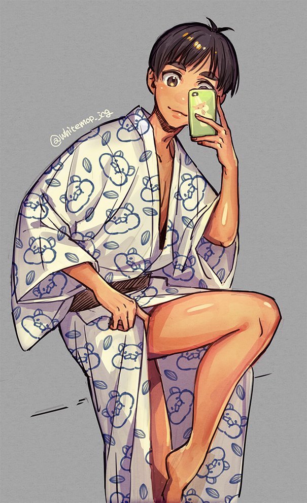 phichit chulanont (yuri!!! on ice) drawn by whitemop_jog