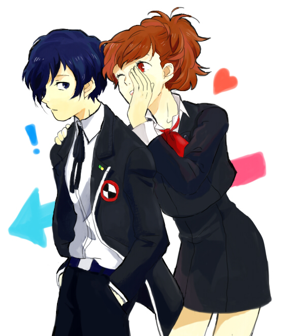 yuuki makoto and shiomi kotone (persona and 2 more) drawn by nadu-king