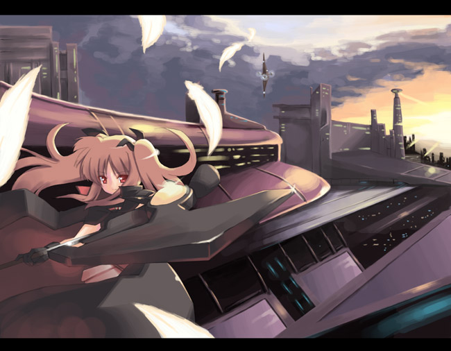 fate testarossa and bardiche (lyrical nanoha and 1 more) drawn by salty_(cherrypie)