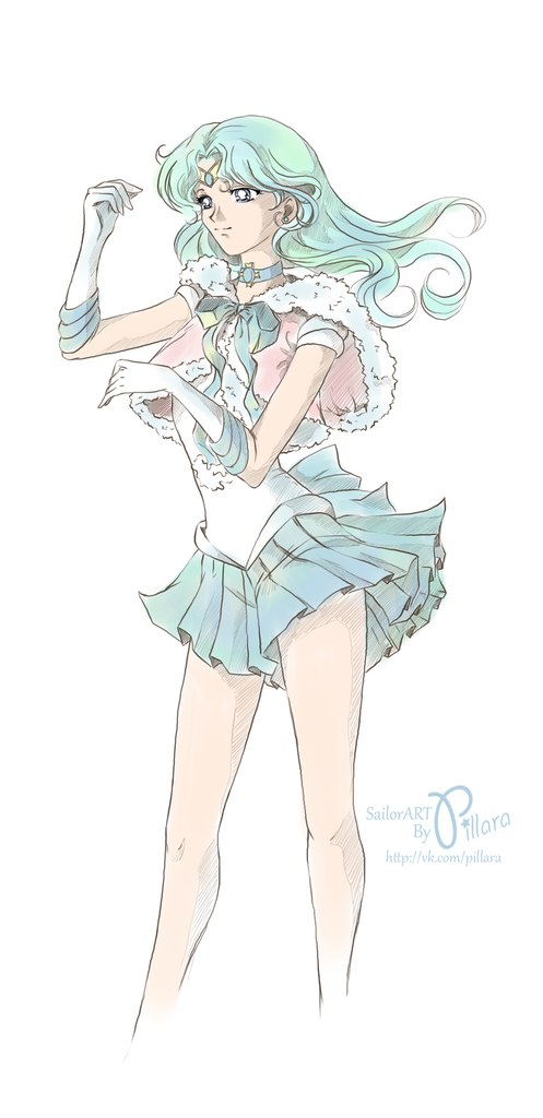 kaiou michiru and sailor neptune (bishoujo senshi sailor moon) drawn by pillara