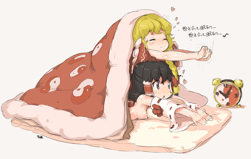hakurei reimu and kirisame marisa (touhou) drawn by randou