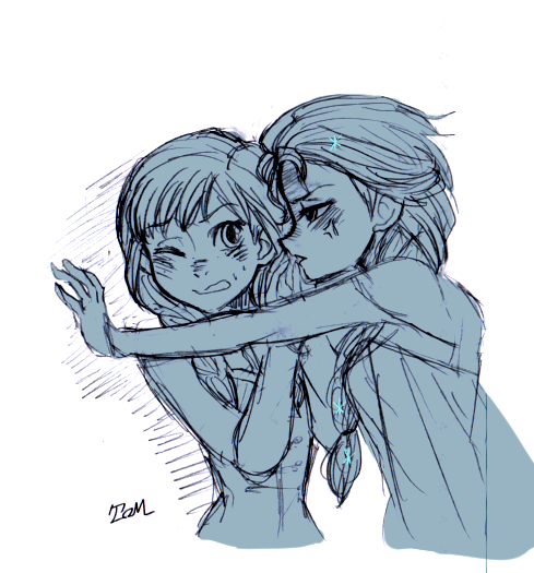 elsa and anna (frozen) drawn by tom_(tomfrozen)
