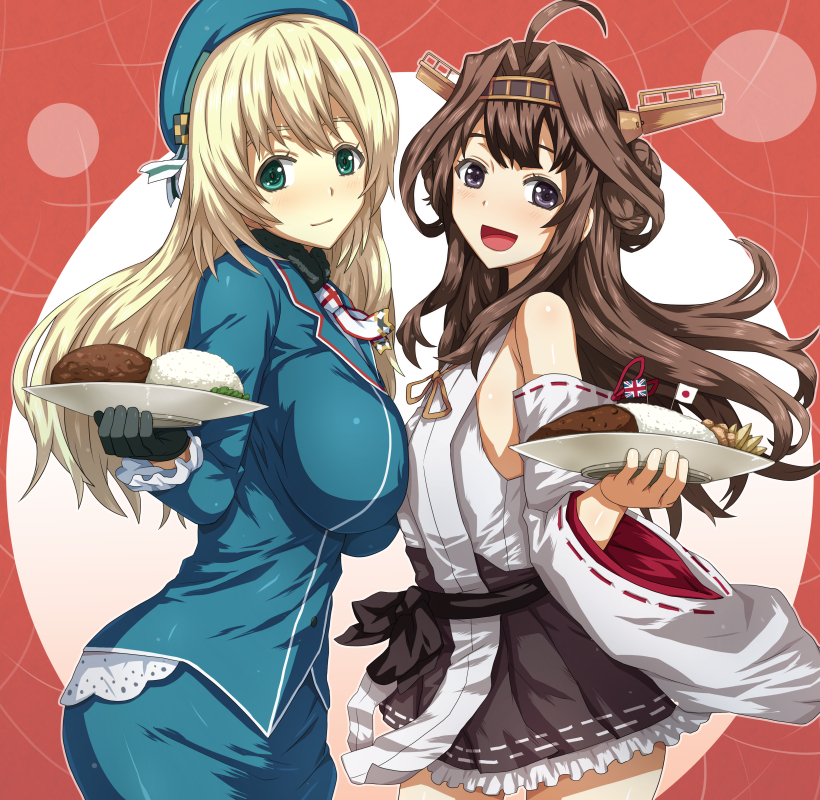 kongou and atago (kantai collection) drawn by kameneji