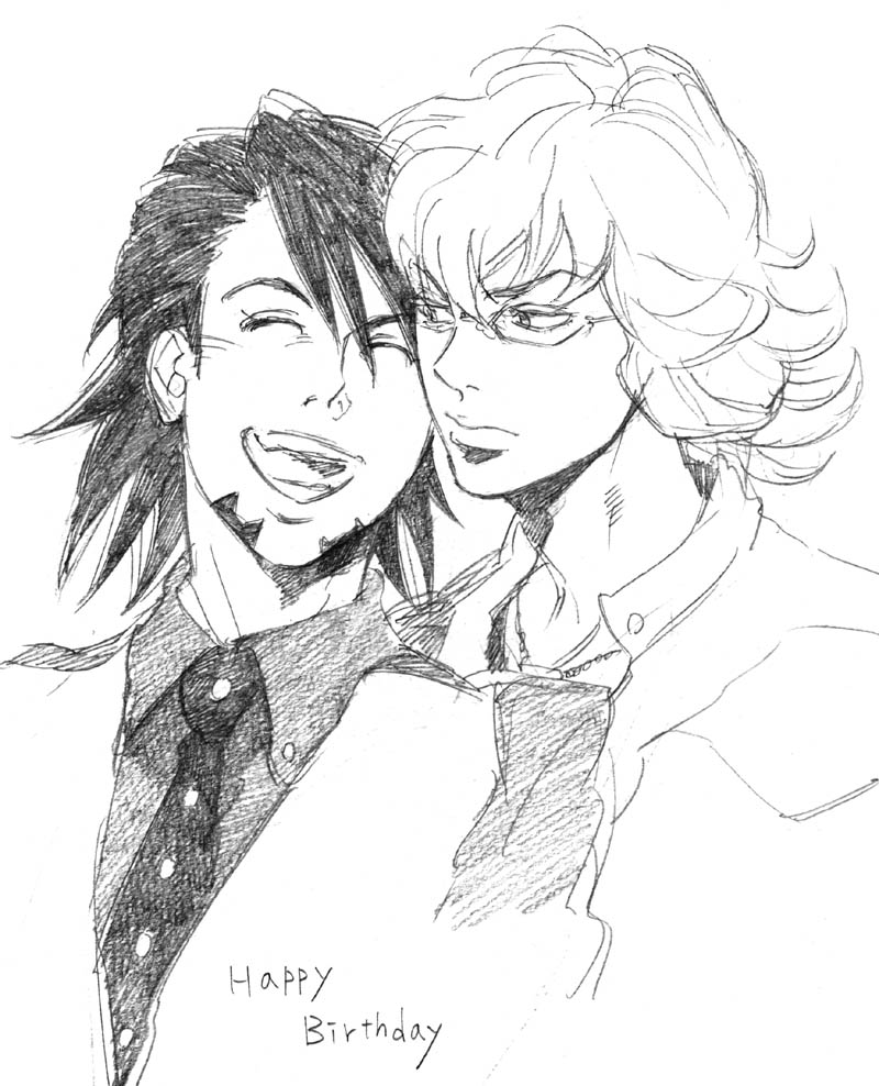 barnaby brooks jr. and kaburagi t. kotetsu (tiger & bunny) drawn by bud_(korovsme)