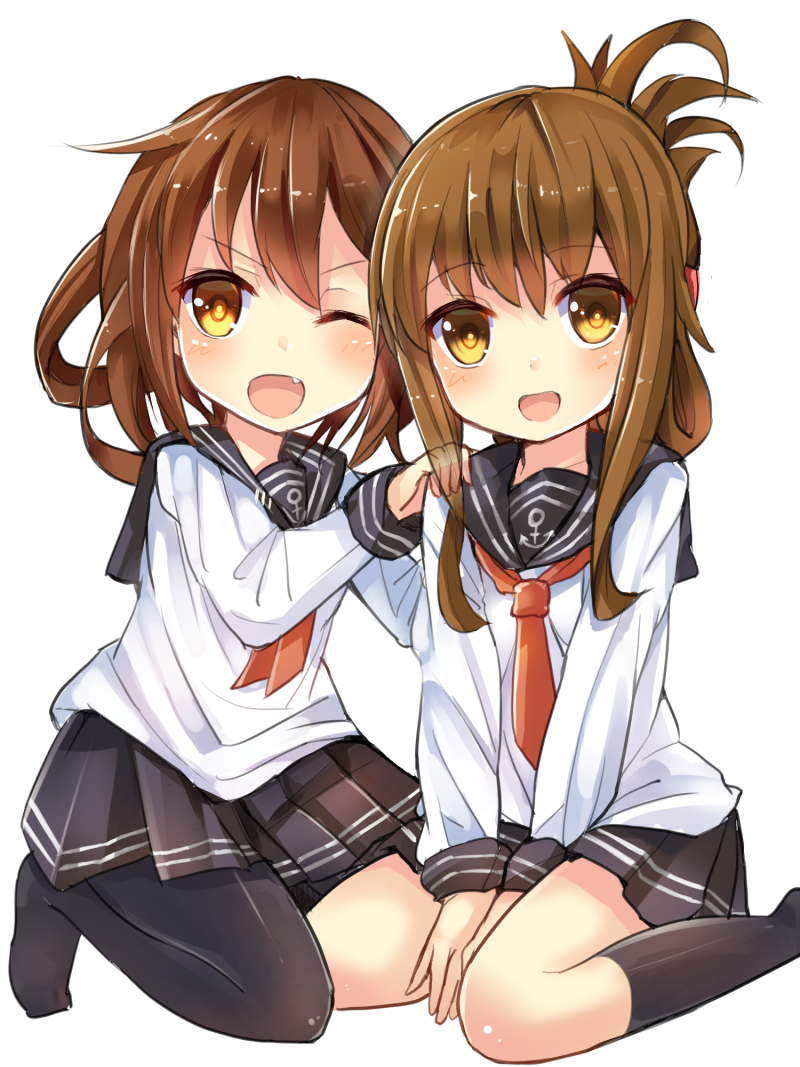 inazuma and ikazuchi (kantai collection) drawn by u_rin