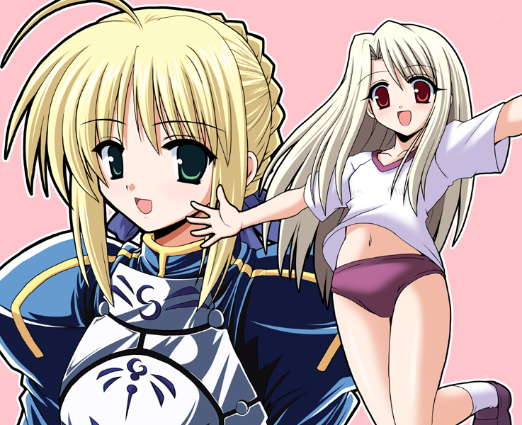 artoria pendragon, saber, and illyasviel von einzbern (fate and 1 more) drawn by waiai