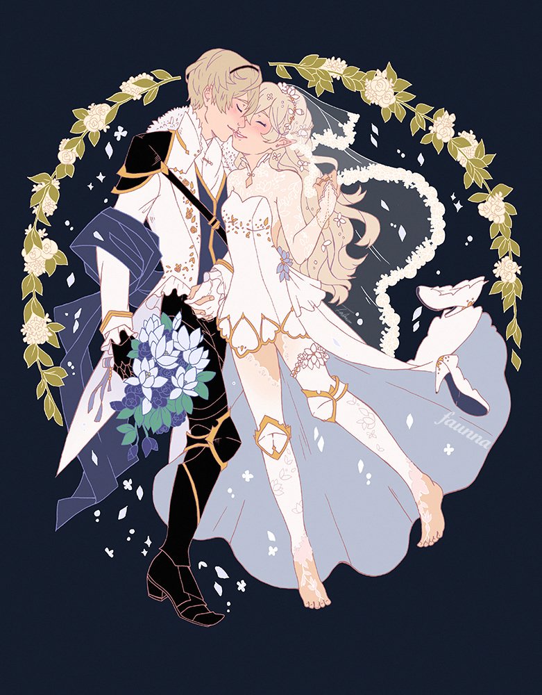 female corrin and leo (fire emblem and 1 more) drawn by faunna