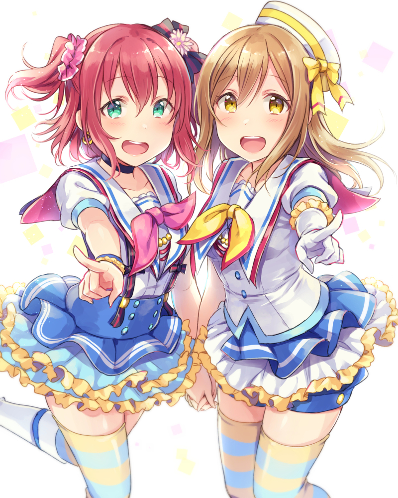 kunikida hanamaru and kurosawa ruby (love live! and 1 more) drawn by sakou_mochi