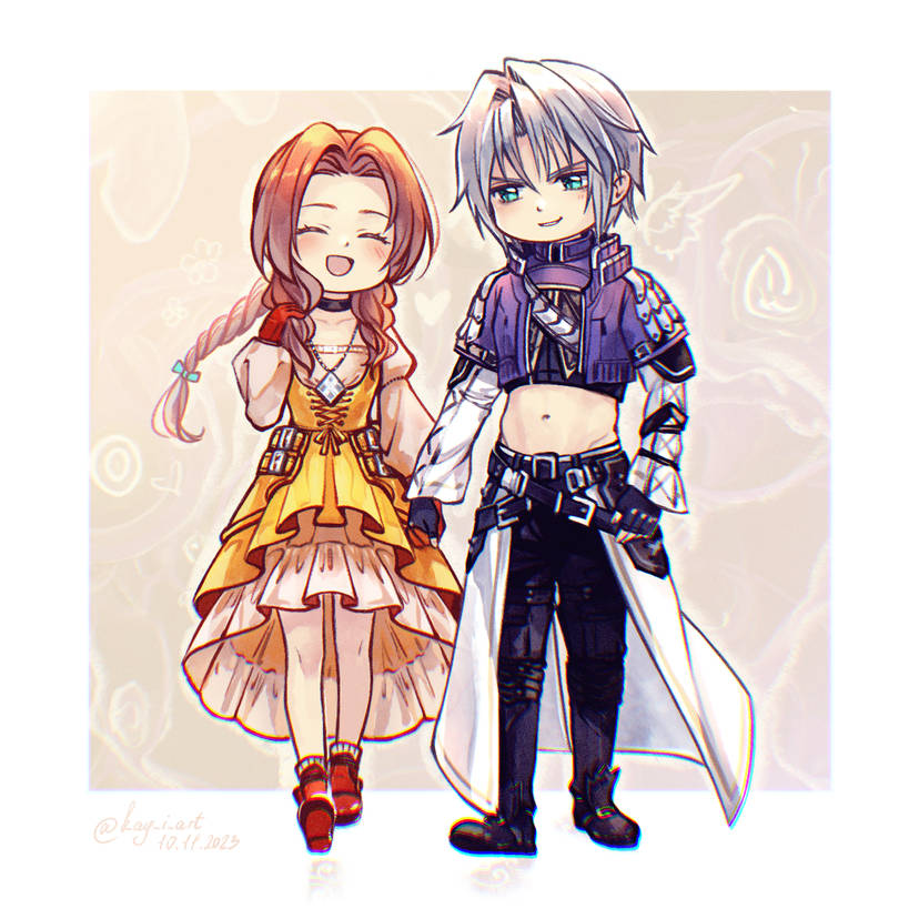 aerith gainsborough, sephiroth, garnet til alexandros xvii, and kuja (final fantasy and 3 more) drawn by kay-i