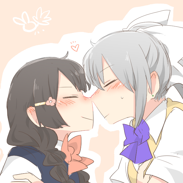 tsukino mito and higuchi kaede (nijisanji) drawn by rebecca_(keinelove)