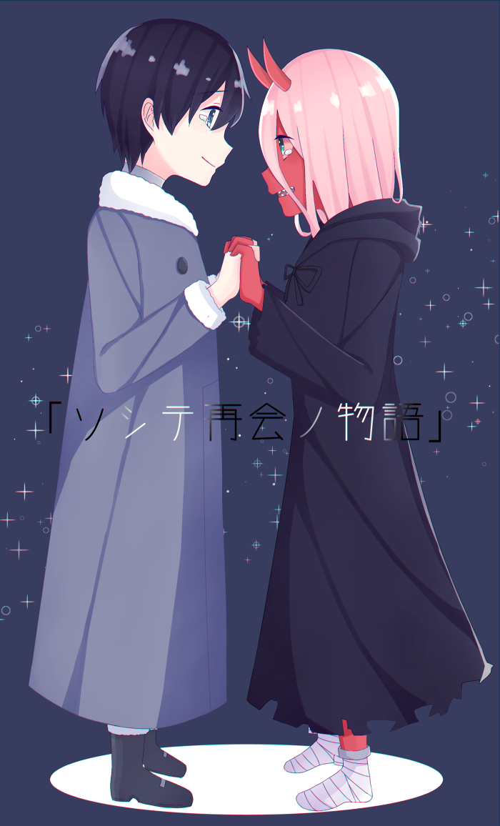 zero two and hiro (darling in the franxx) drawn by nakodayo09
