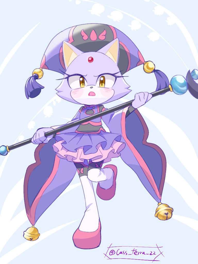 kinomoto sakura and blaze the cat (sonic and 2 more) drawn by cass_terra_22