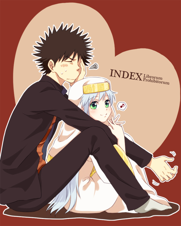 kamijou touma and index (toaru majutsu no index) drawn by saiba_(henrietta)