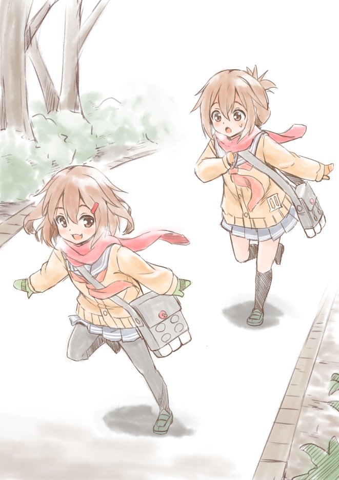 inazuma and ikazuchi (kantai collection) drawn by fujishima_shinnosuke
