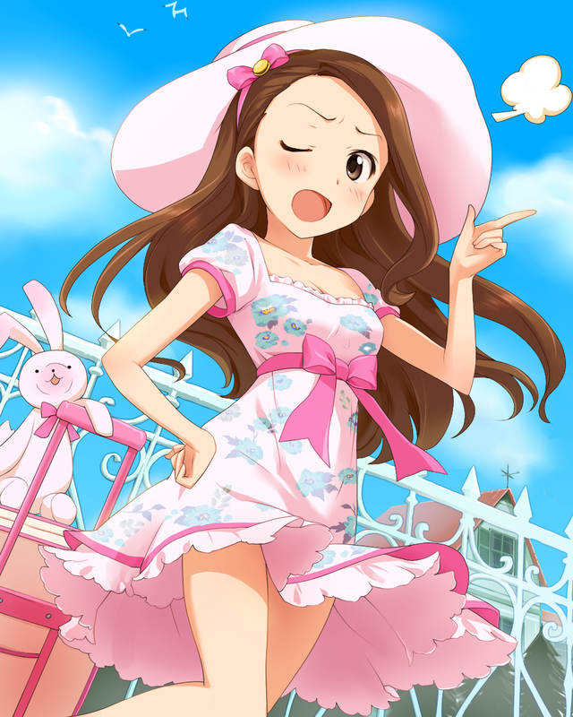 minase iori and usa-chan (idolmaster and 1 more)