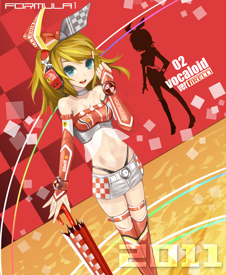 kagamine rin (vocaloid and 1 more) drawn by pondel