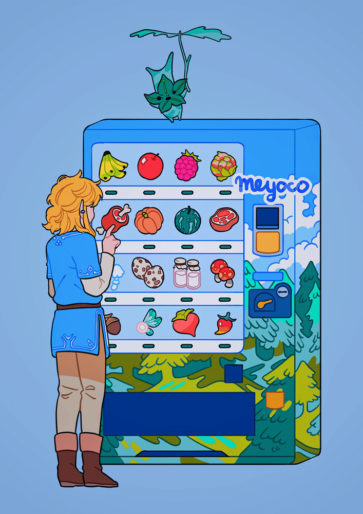 link and korok (the legend of zelda and 1 more) drawn by meyoco