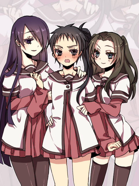 takao kazunari, kasamatsu yukio, and himuro tatsuya (yuruyuri and 1 more) drawn by ms_(momose)