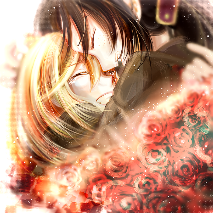 krista lenz and ymir (shingeki no kyojin) drawn by hisate