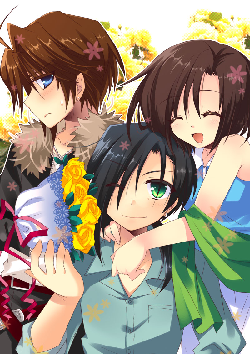 squall leonhart, laguna loire, and ellone (final fantasy and 1 more) drawn by izumi_makoto