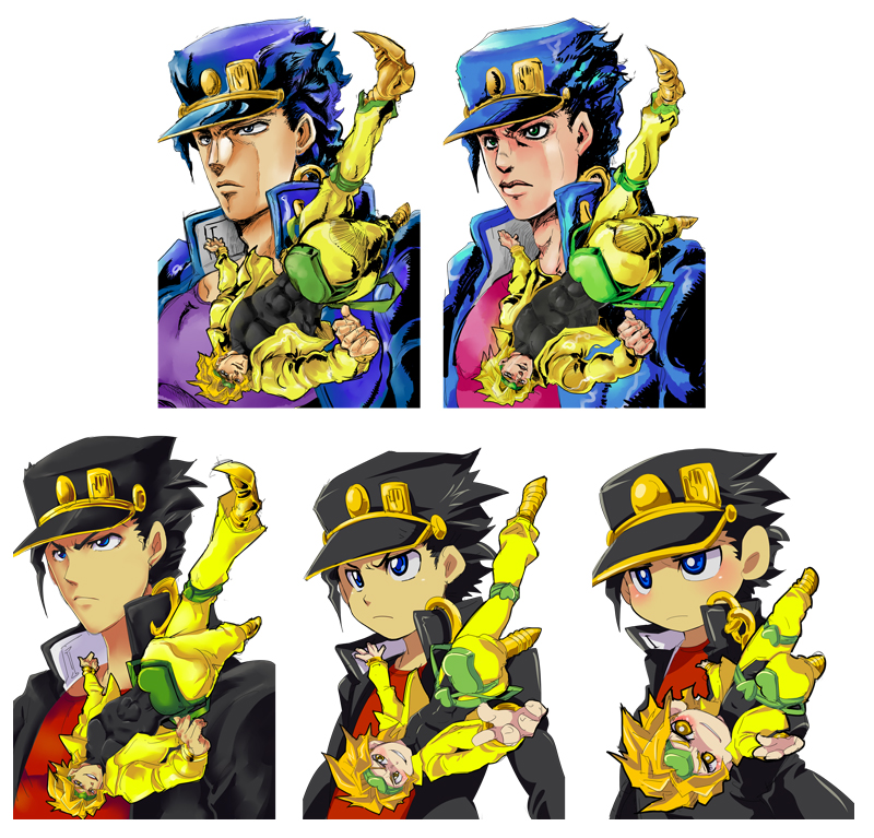 kujo jotaro and dio brando (jojo no kimyou na bouken and 1 more) drawn by abitu