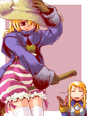 agrias oaks and black mage (final fantasy and 1 more) drawn by mikuni_aoi
