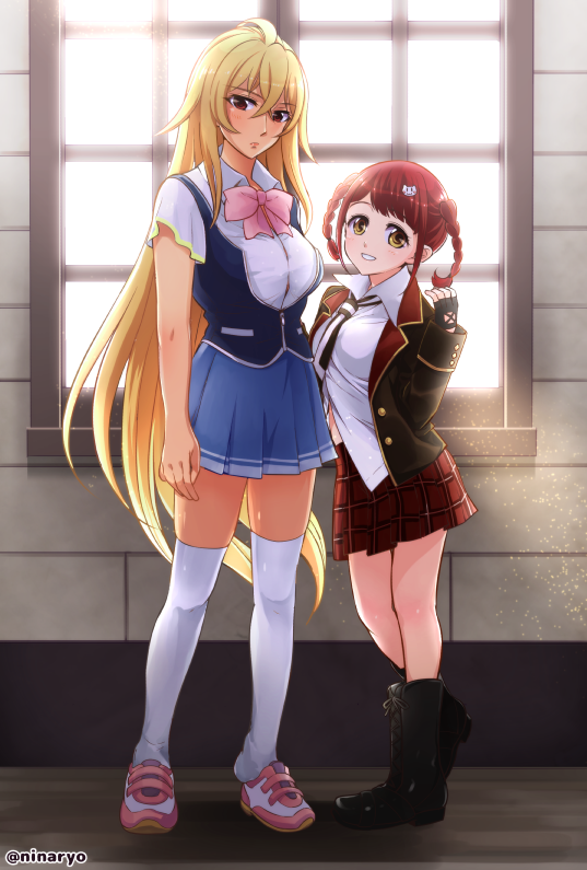 shikishima mirei and tokonome mamori (valkyrie drive and 1 more) drawn by niina_ryou
