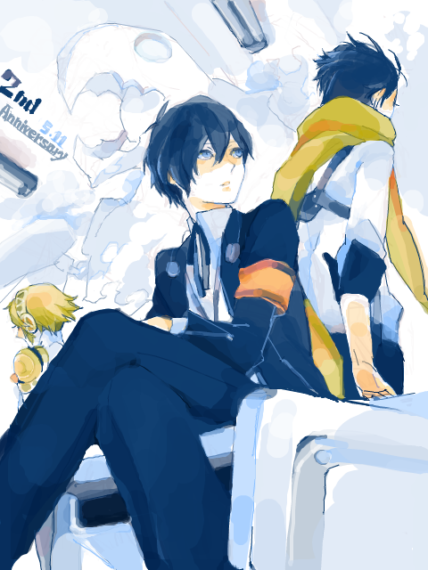 yuuki makoto, aigis, mochizuki ryouji, and thanatos (persona and 1 more)