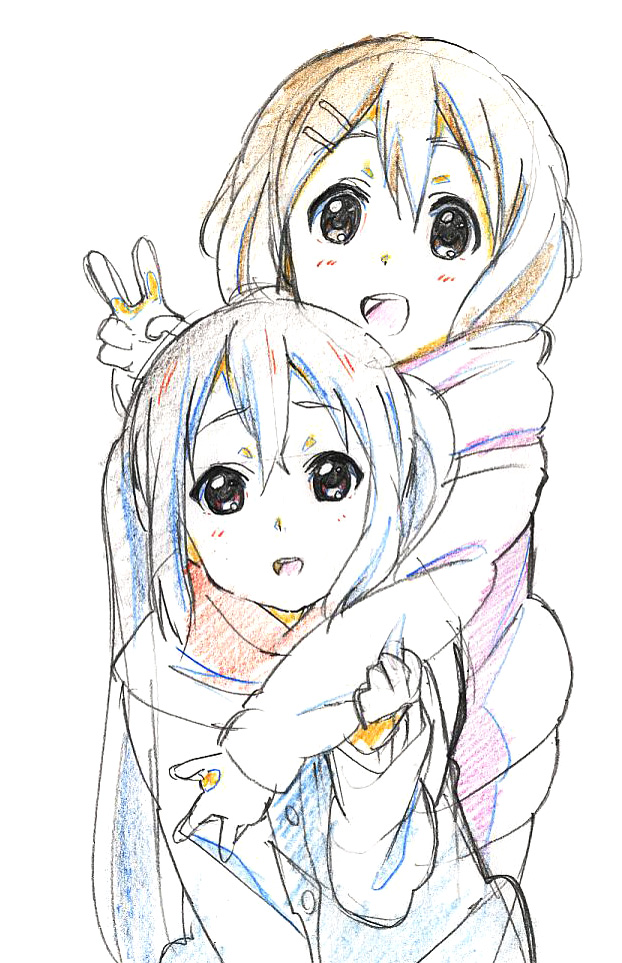 nakano azusa and hirasawa yui (k-on!) drawn by oyashirazu