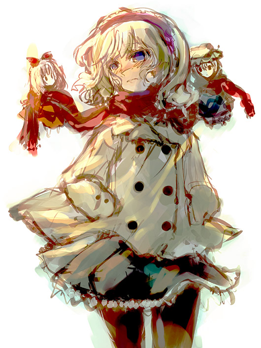 alice margatroid, shanghai doll, and hourai doll (touhou) drawn by nokishita