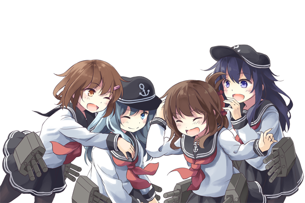 hibiki, inazuma, ikazuchi, and akatsuki (kantai collection) drawn by niichi_(komorebi-palette)