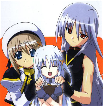 yagami hayate, reinforce zwei, reinforce, and tome of the night sky (lyrical nanoha and 3 more)