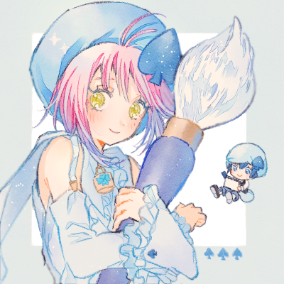 hinamori amu, miki, and amulet spade (shugo chara!) drawn by ryokuno_green