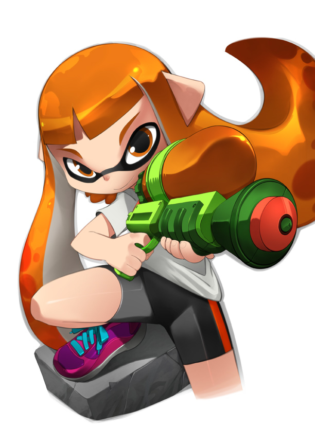 inkling player character, inkling girl, and kaori (splatoon and 1 more) drawn by bleedman