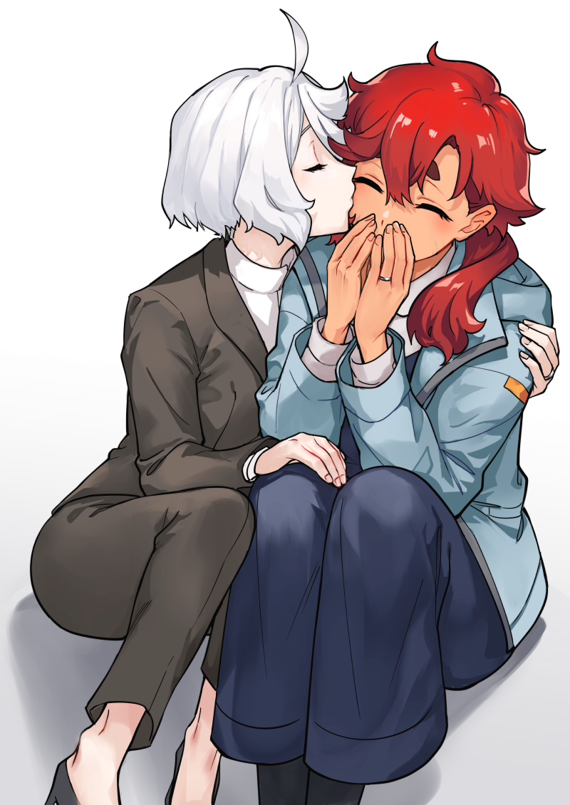 suletta mercury and miorine rembran (gundam and 1 more) drawn by mitsu_(tendou_itsuki)
