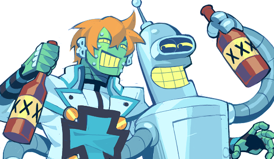 robo-ky and bender bending rodriguez (guilty gear and 2 more) drawn by sorrysap
